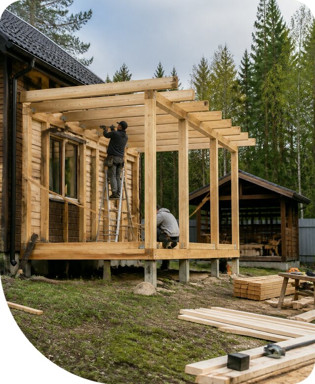 Строительство пристроек и построек на участке в Нижнекамске